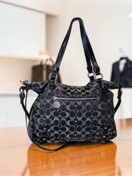 Coach Handbags - Coach Black Grey Signature C Jacquard Shoulder Bag